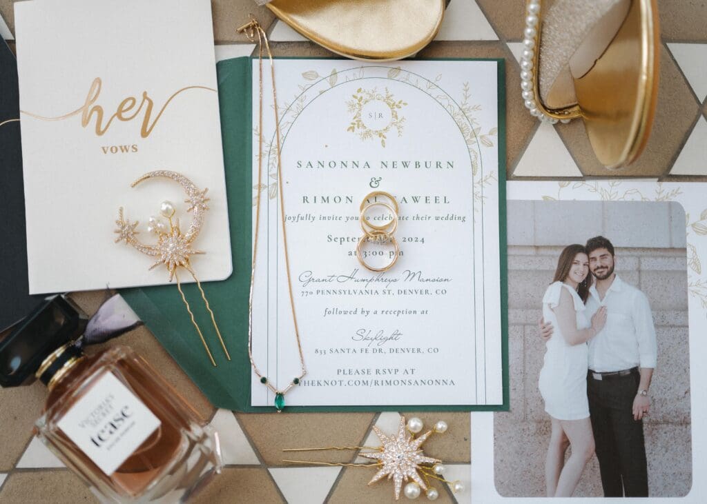 Guide to Wedding Details Flat Lay | Sunshine Sentiments Photo